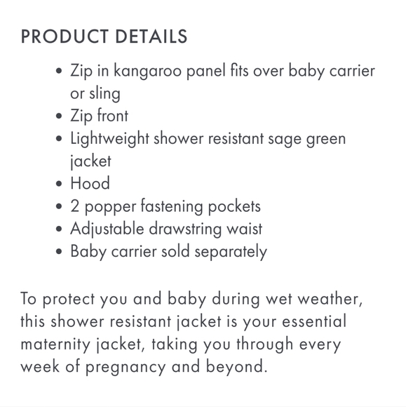 Seraphine  3 in 1 Maternity to Babywearing Raincoat - Picture 3 of 4